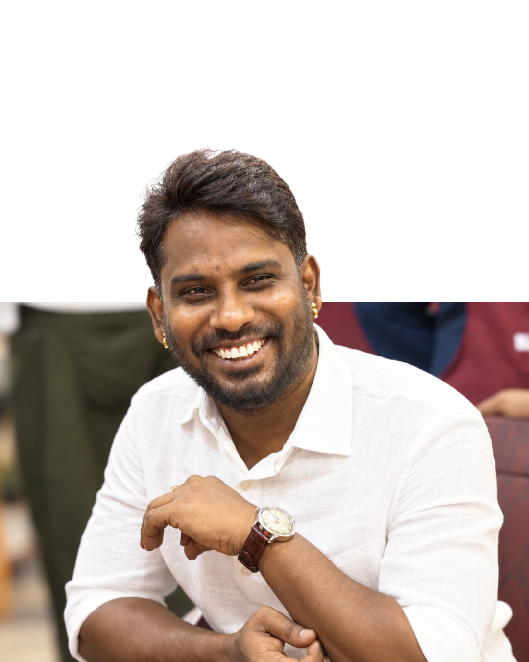Chef Rajasekar smiling at the academy